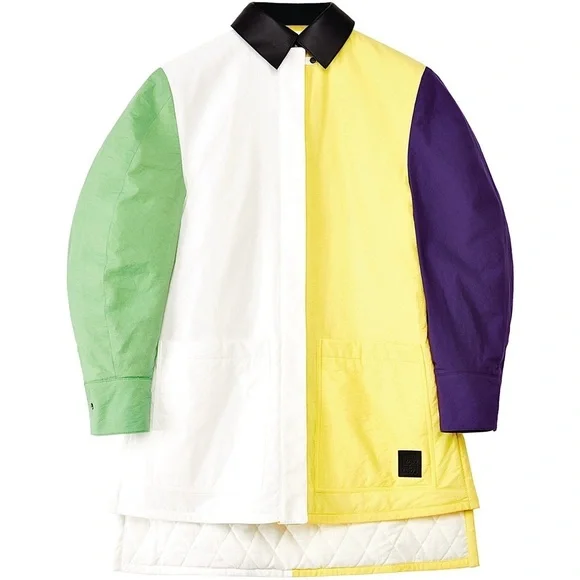 NWT Loewe Padded Overshirt Multicolored Jacket Leather Collar Over shir multi​
